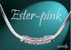 Ester pink - řetízek stříbřený